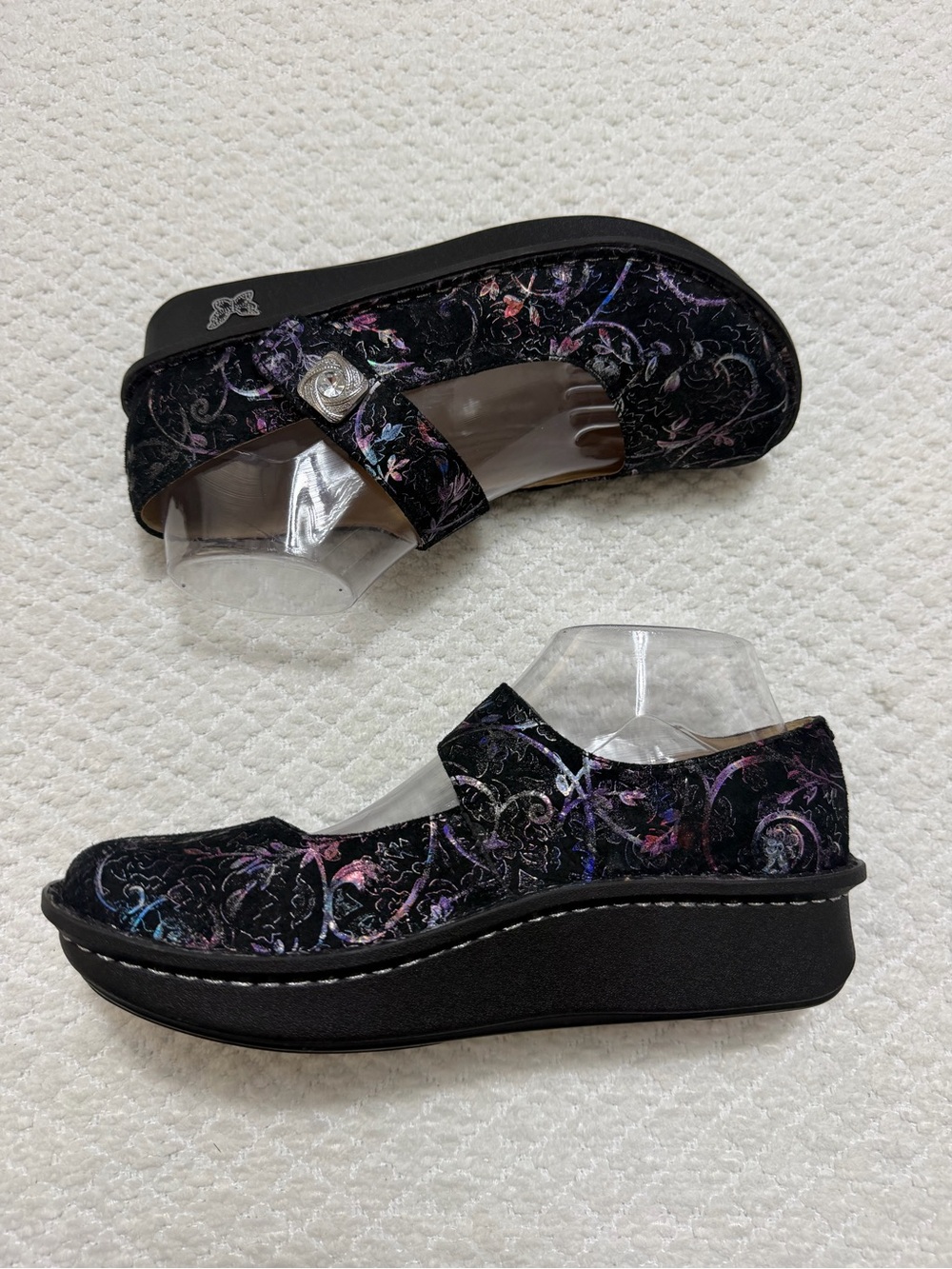 Alegria Paloma Metallic Floral Mary Jane Boho Women’s Size 39 US 9 - Picture 2 of 11